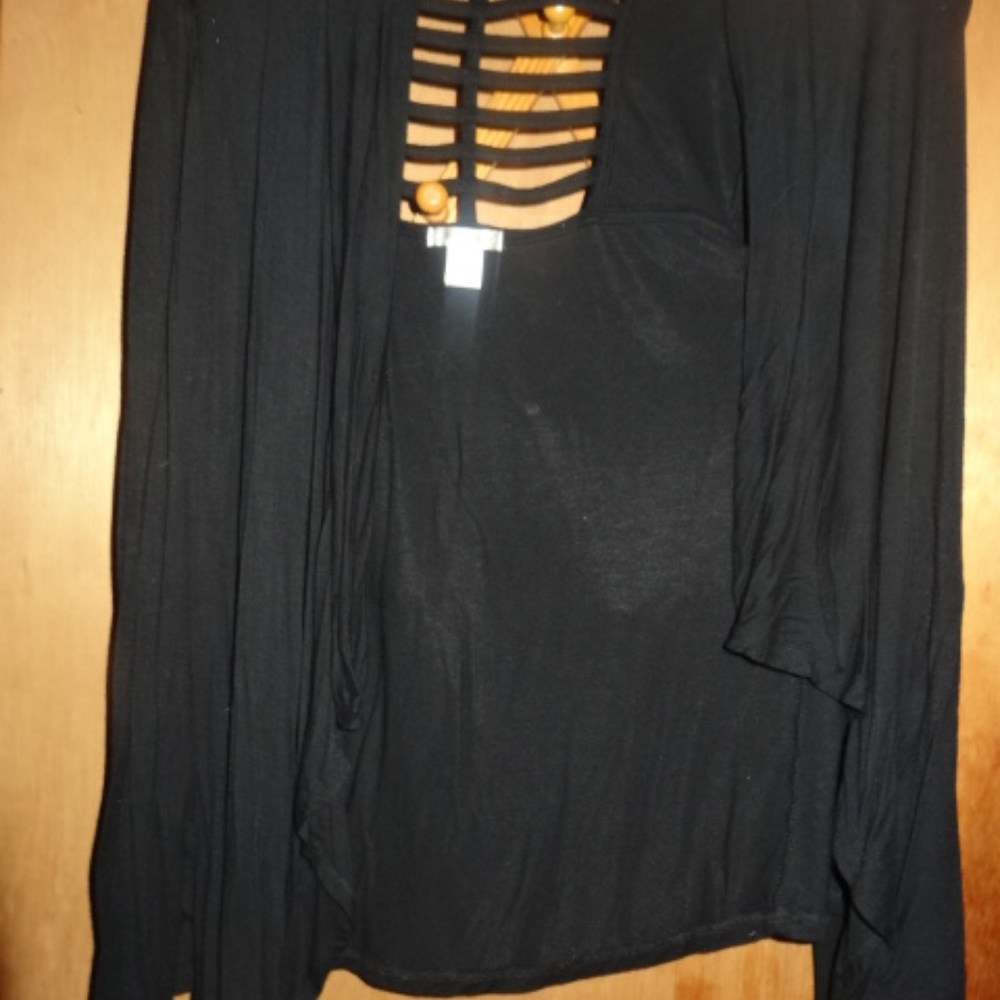 Women's Black Throw Over Shirt For Tank Tops & Cam